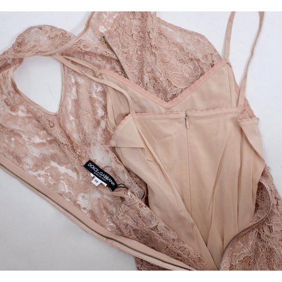 36 US 0 Dolce&Gabbana dress lace slip nude blush $3495 - Picture 4 of 9